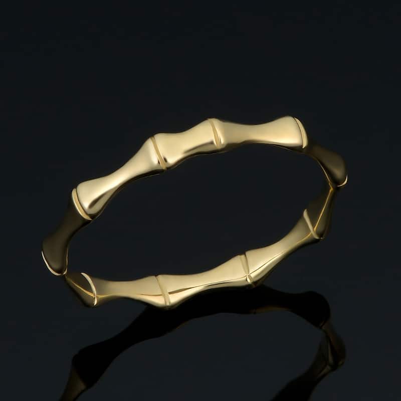 14k Yellow, Rose, White Gold 2.6 millimeter Bamboo Ring (size 5-8)