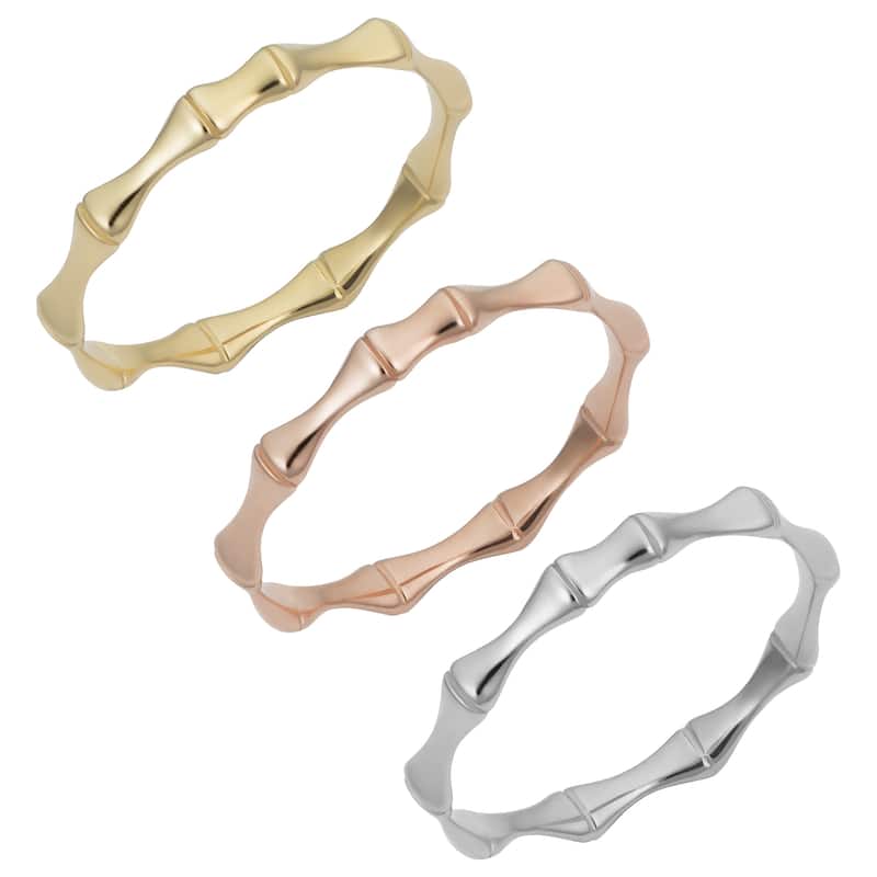 14k Yellow, Rose, White Gold 2.6 millimeter Bamboo Ring (size 5-8)