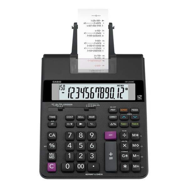 Shop Casio HR200RC Printing Calculator, 12-Digit, LCD ...