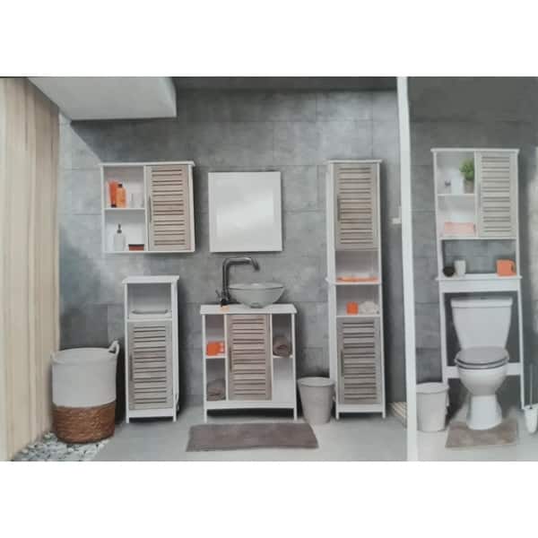 Shop Custom Diy Bath Tower Linen Cabinet 2 Doors Diamond Handle