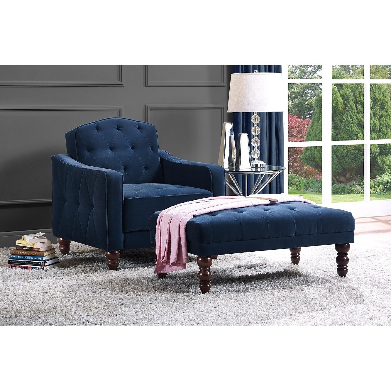 Novogratz vintage tufted ottoman discount