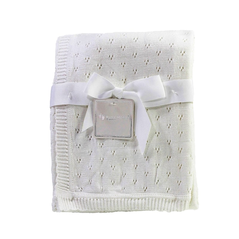 Cream Pointelle Baby Blanket