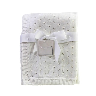 Cream Pointelle Baby Blanket