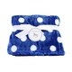 preview thumbnail 1 of 4, Plush Fleece Polka Dot Baby Blanket Blue/White