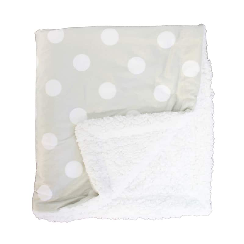 Dotted Mink Sherpa Baby Blanket - Grey