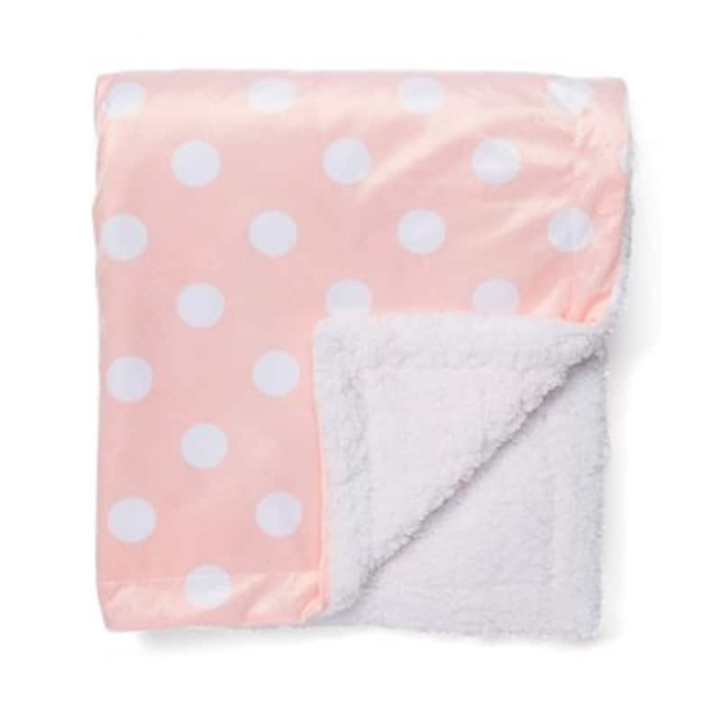 Dotted Mink Sherpa Baby Blanket - Pink