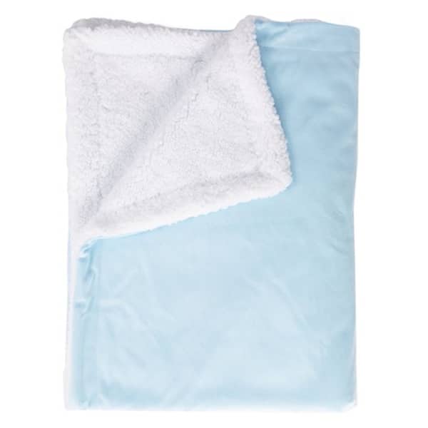 slide 2 of 4, Mink Sherpa Baby Blanket Blue