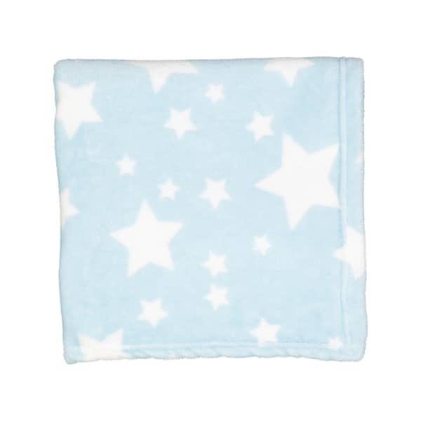 slide 1 of 1, Plush Fleece Star Print Baby Blanket Blue