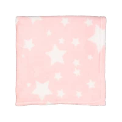 Plush Fleece Star Print Baby Blanket