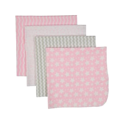 4 Pack Flannel Cotton Baby Receiving Blankets