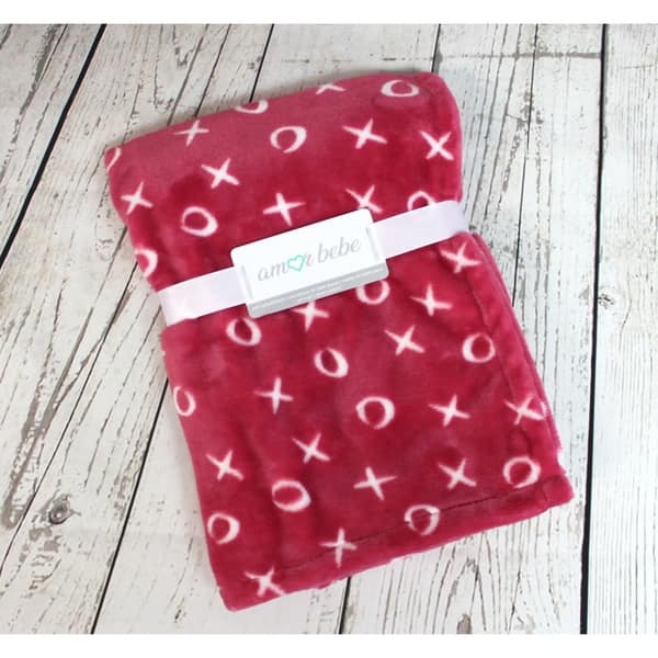 slide 1 of 1, XOXO Love Coral Fleece Baby Blanket