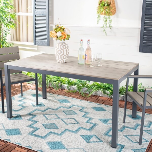 Safavieh Outdoor Living Beldan Dining Table - Taupe - 59.1" x 35.4" x 30"