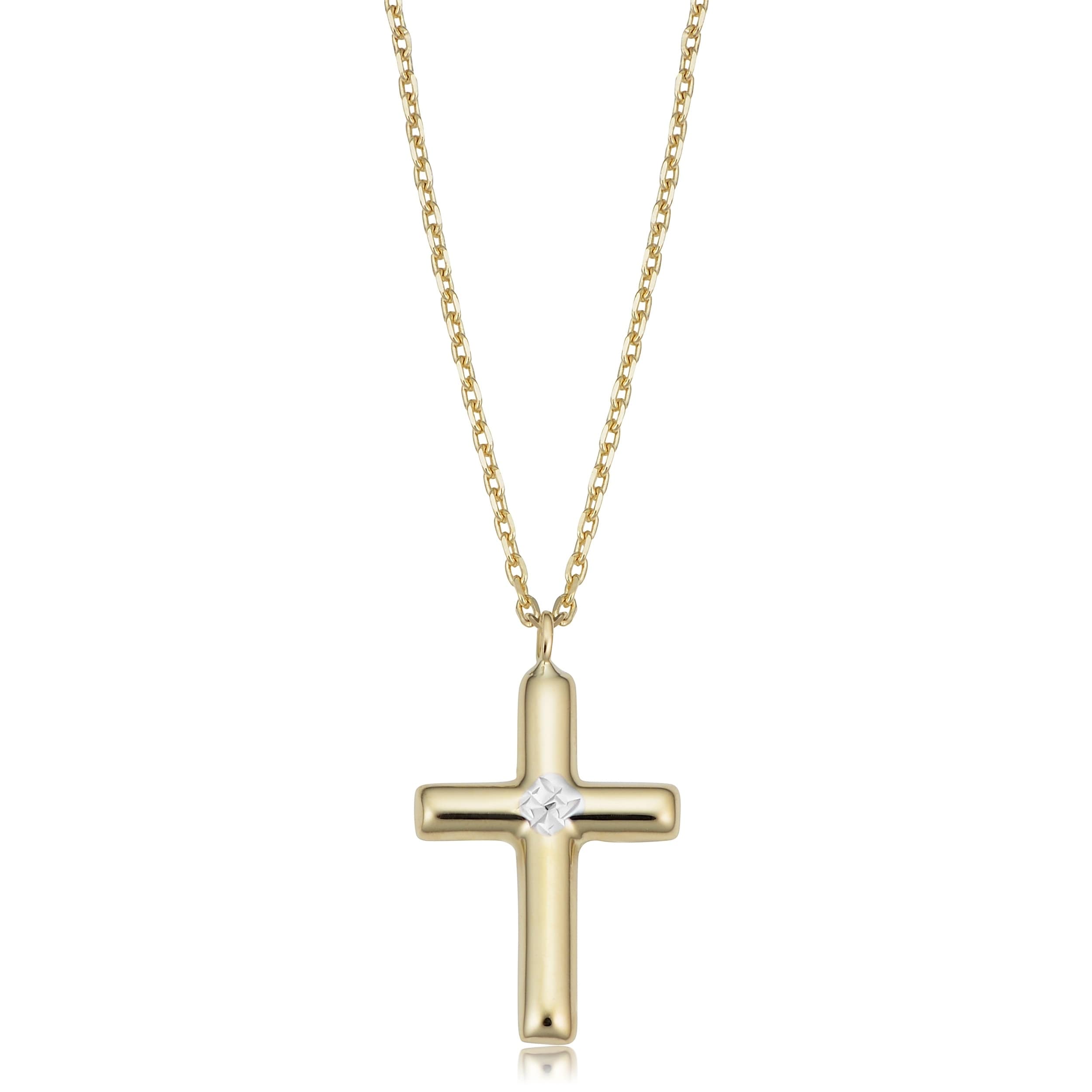 Au Naturale 14k Two-Tone Gold Cross Pendant Necklace (18 inch)