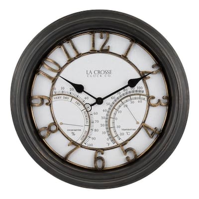 La Crosse Clock 404-4450 19.7" Indoor/Outdoor Courtyard Wall Clock