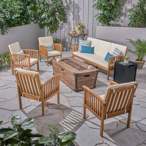 Shop Carolina Outdoor 5 Piece Acacia Wood Conversational Set With