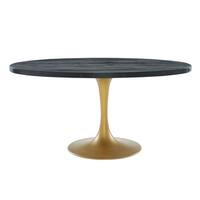 Drive Black/Gold Wood-top 60-inch Oval Dining Table