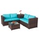 Kinbor 4-piece Patio Furniture Set Rattan Wicker Sectional Sofa Conversation Set with Storage - Thumbnail 1