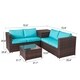 Kinbor 4-piece Patio Furniture Set Rattan Wicker Sectional Sofa Conversation Set with Storage - Thumbnail 5