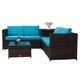 Kinbor 4-piece Patio Furniture Set Rattan Wicker Sectional Sofa Conversation Set with Storage - Thumbnail 9