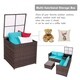 Kinbor 4-piece Patio Furniture Set Rattan Wicker Sectional Sofa Conversation Set with Storage - Thumbnail 4