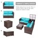 Kinbor 4-piece Patio Furniture Set Rattan Wicker Sectional Sofa Conversation Set with Storage - Thumbnail 2