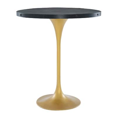 Strick & Bolton Lavallee Black Wood and Gold Bar Table