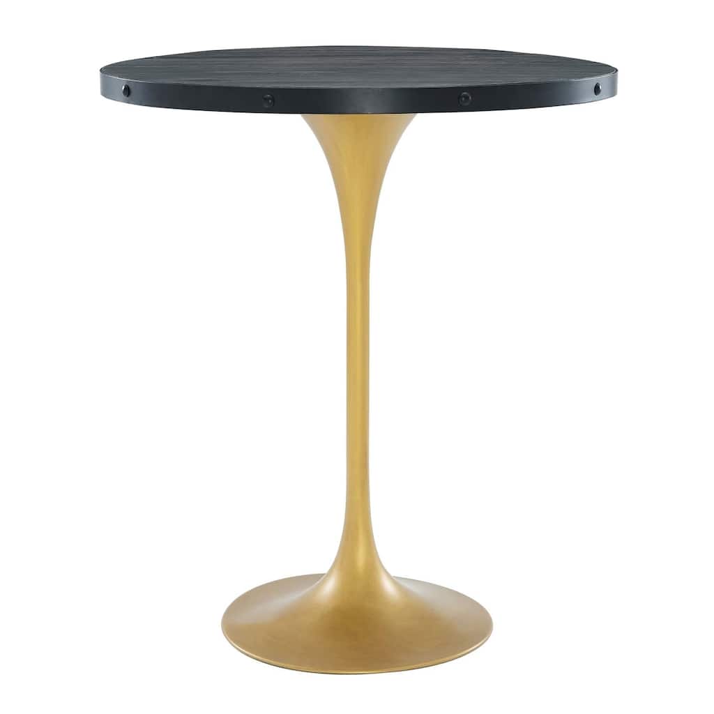 Strick & Bolton Lavallee Black Wood and Gold Bar Table