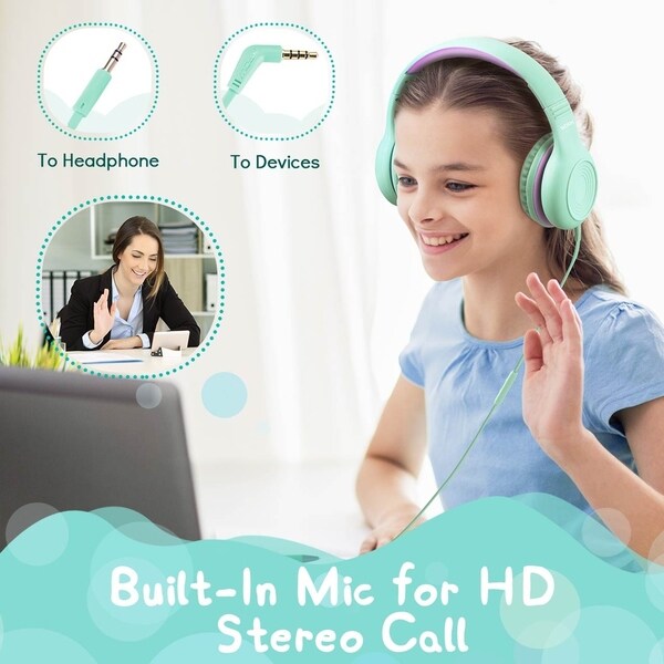 wired headphones with mic for kids