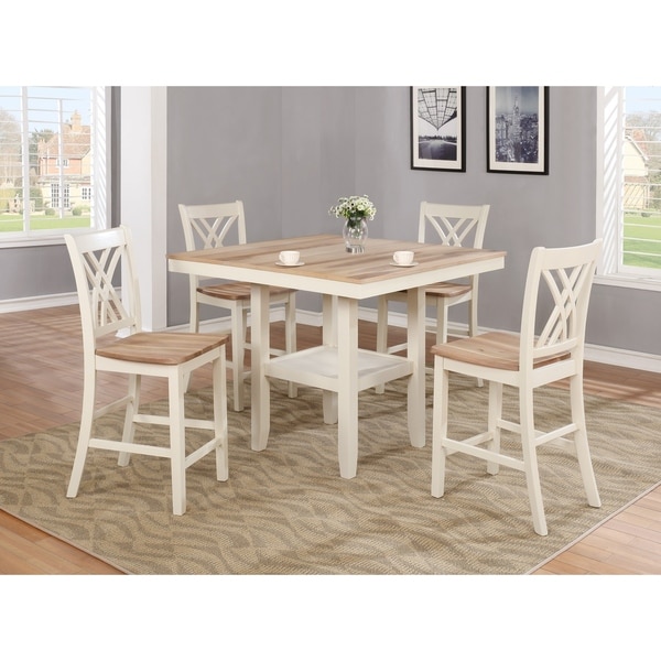 Os Home And Office Furniture Farm House Counter Height Two Os Home And Office Furniture Farm House Counter Height Two Toned Table Four Chairs