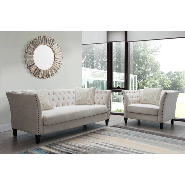 Marta Tufted Chenille 48 Chair And Half Overstock 26439068