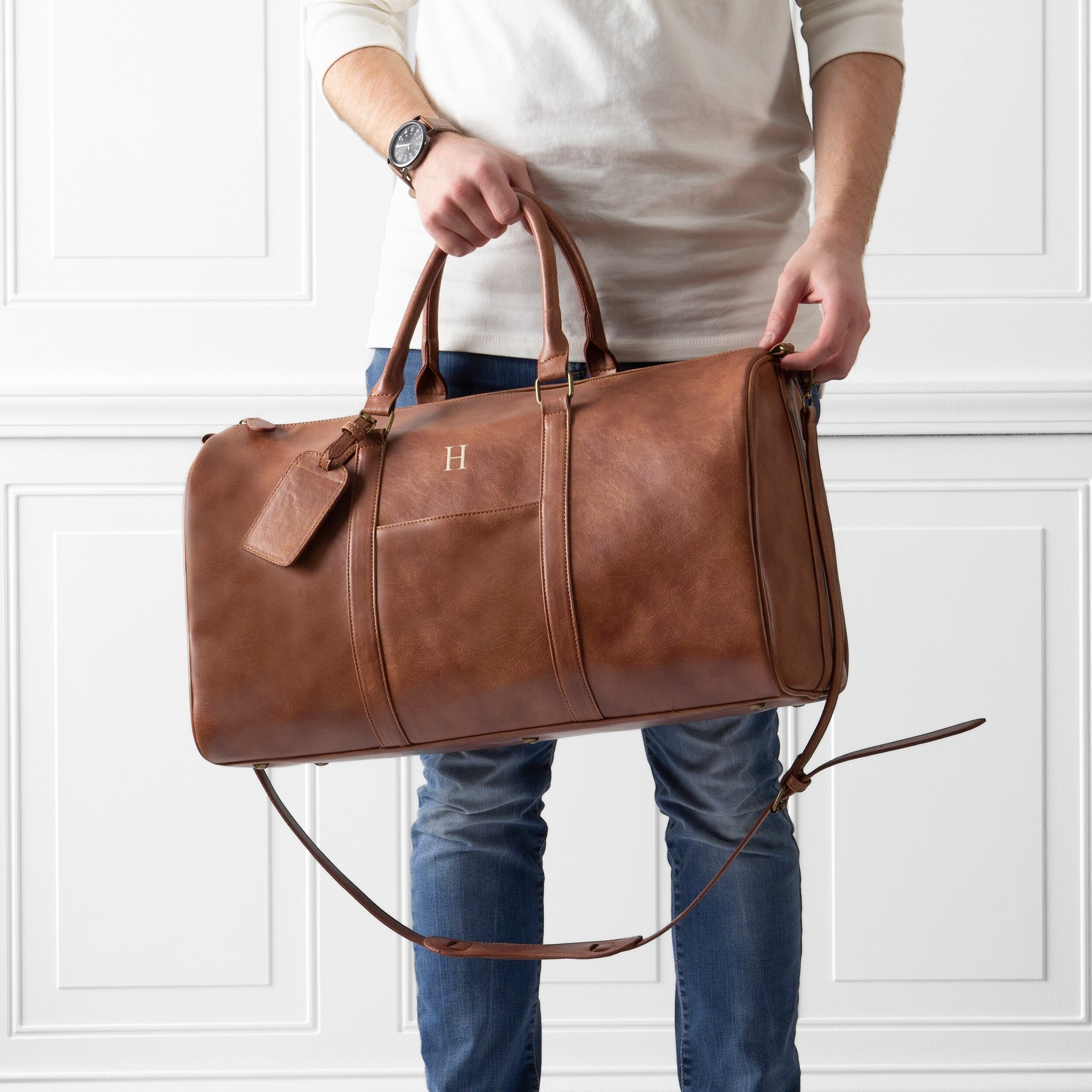 duffle bag with initials