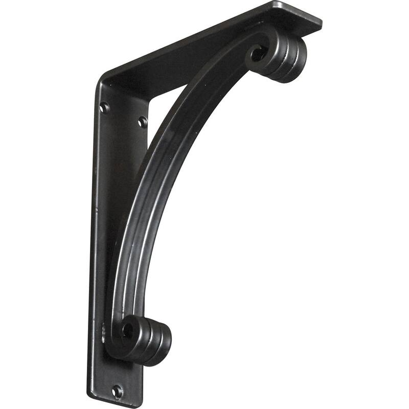 Legacy Wrought Iron Bracket - 2"W x 7 1/2"D x 10"H - (Triple center brace) - Powder Coated Black