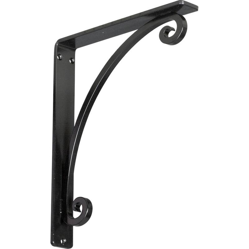 Legacy Wrought Iron Bracket - 1 1/2"W x 10"D x 12"H - (Single center brace) - Powder Coated Black