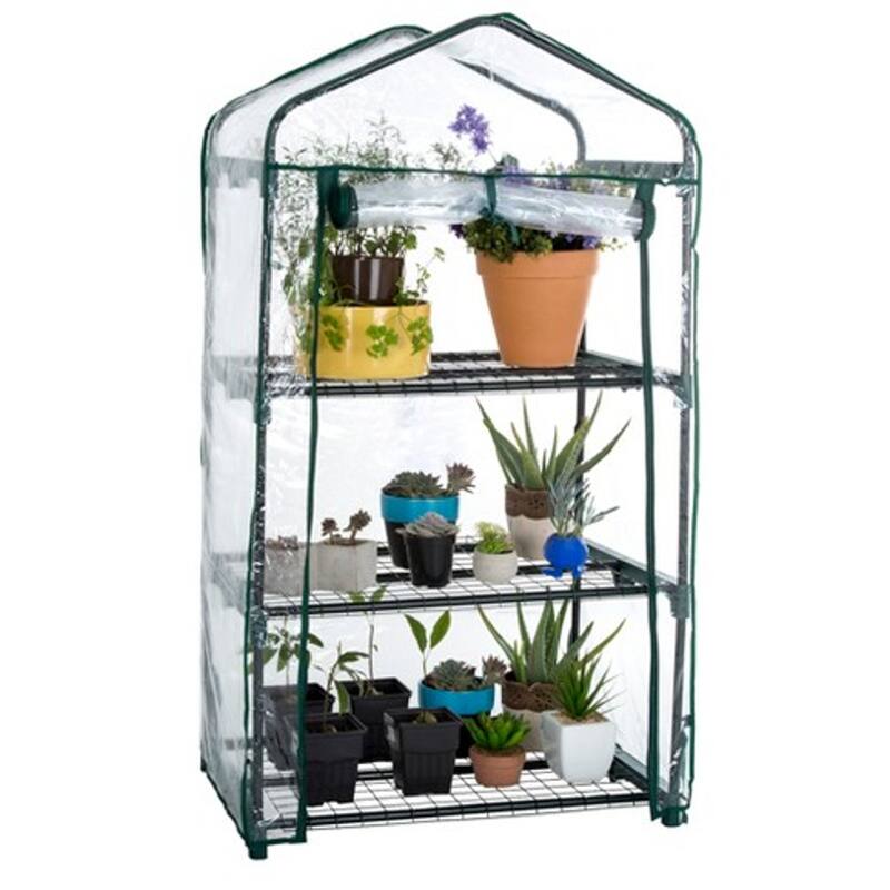 GENESIS 3 Tier Portable Rolling Greenhouse with Clear Cover