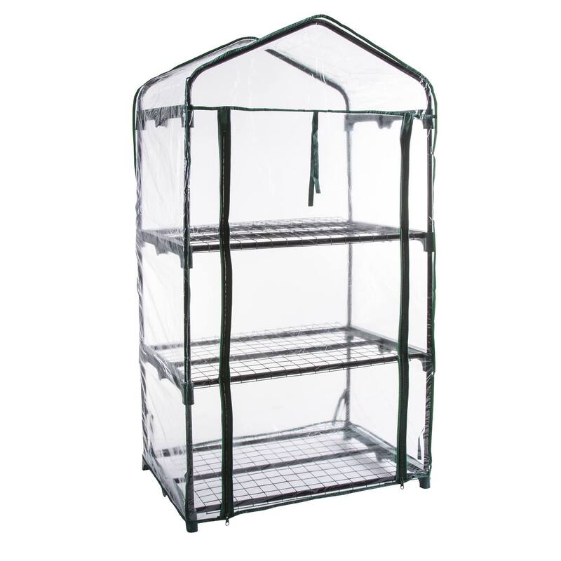 GENESIS 3 Tier Portable Rolling Greenhouse with Clear Cover