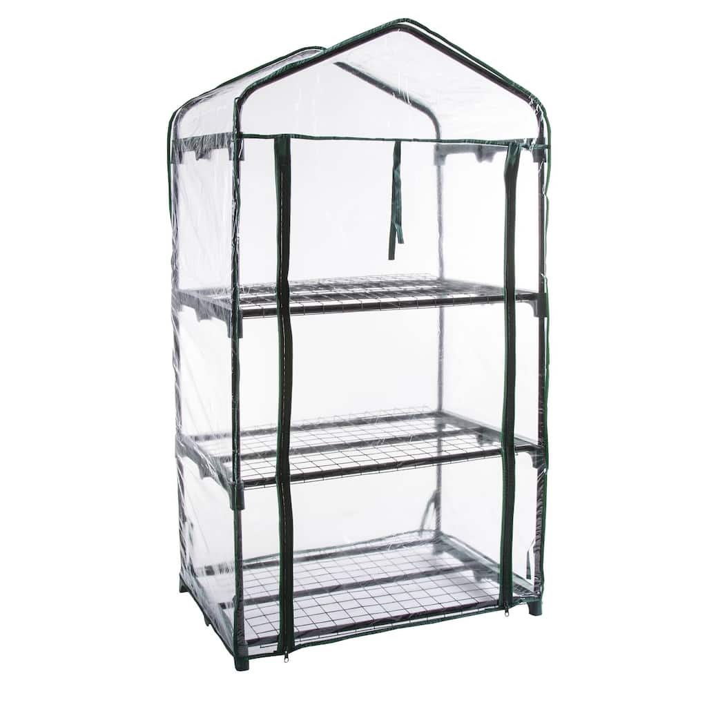 GENESIS 3 Tier Portable Rolling Greenhouse with Clear Cover