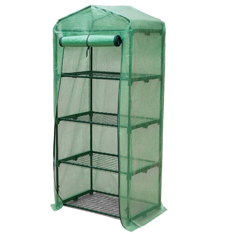 GENESIS 4 Tier Portable Rolling Greenhouse with Opaque Cover