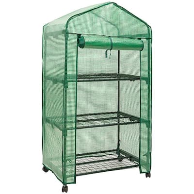 GENESIS 3 Tier Portable Rolling Greenhouse with Opaque Cover