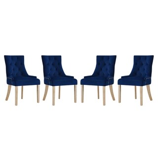 Copper Grove Vodice Velvet Dining Chair (Set of 4) (Navy)