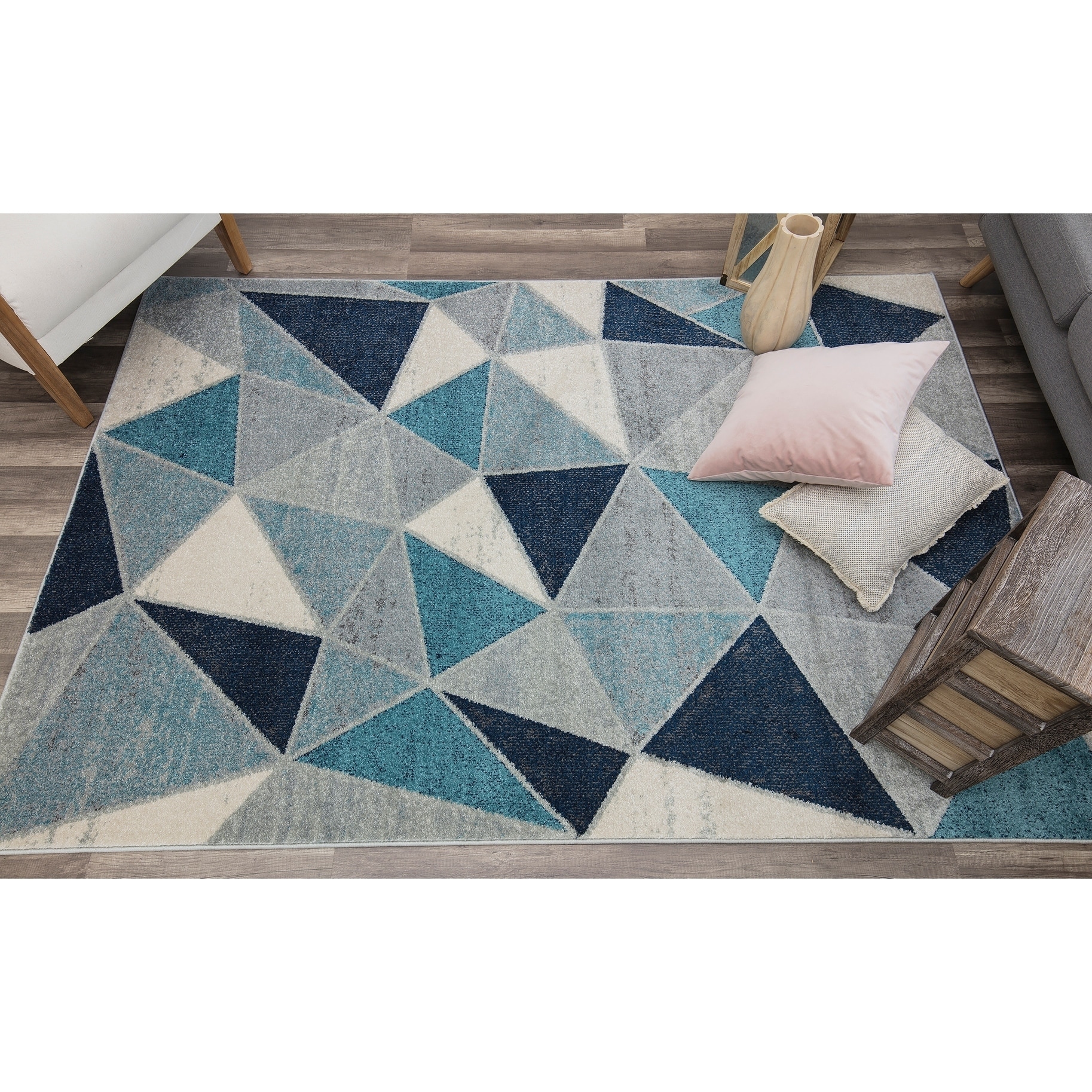 Pyramid Decor Area Rugs for Clearance Navy Modern Geometric Design - 2'3 x  4'7 - Bed Bath & Beyond - 24087700