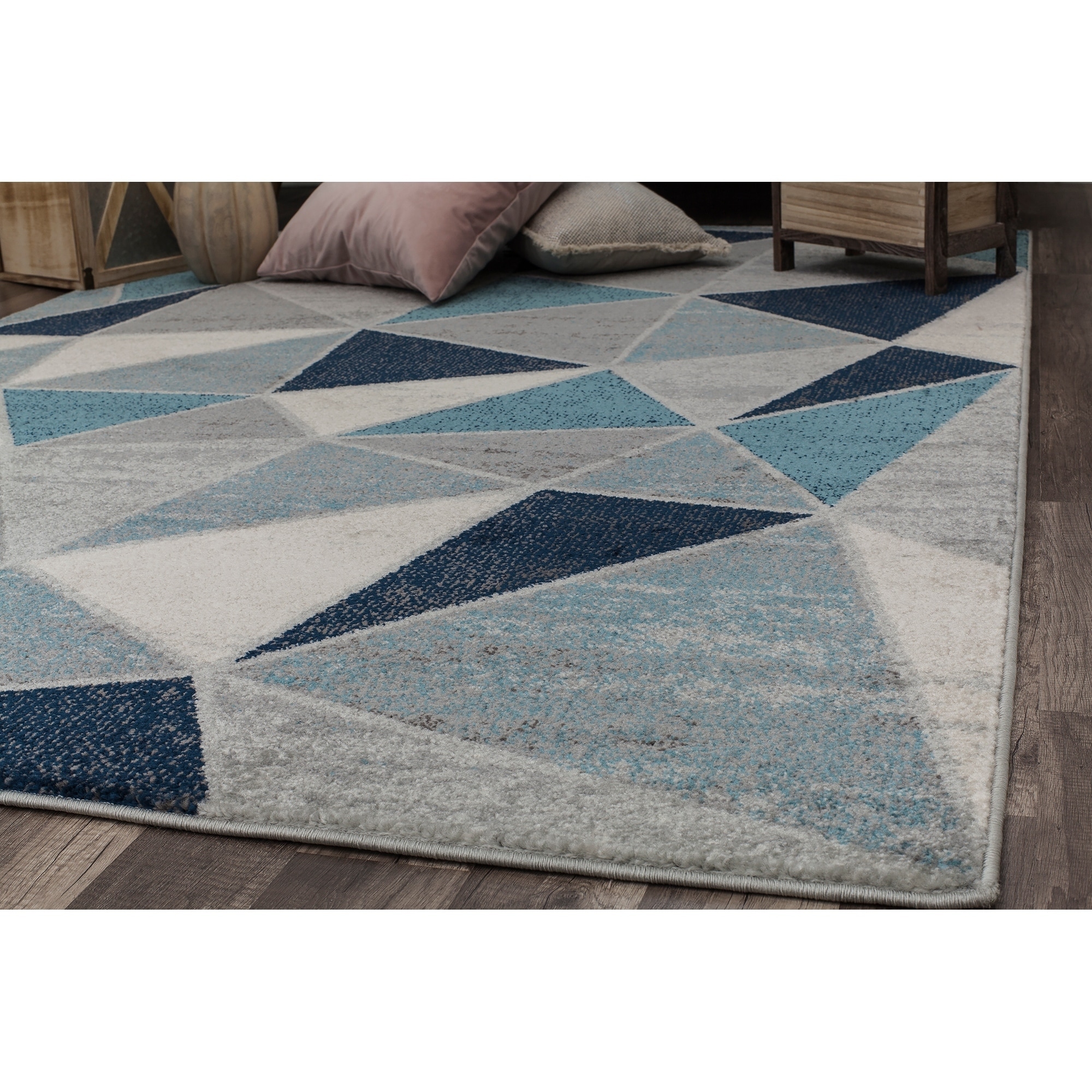 Pyramid Decor Area Rugs for Clearance Blue Modern Geometric Design - 2'3 x  4'7 - 2'3 x 4'7 - Bed Bath & Beyond - 24085610