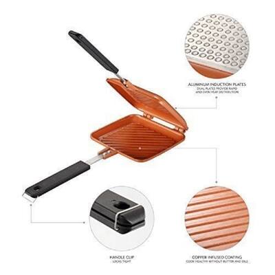 Copper Perfect Sandwich Maker - Non stick Stovetop Panini Maker