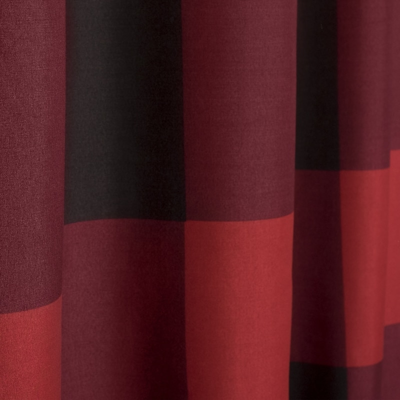 Buffalo Check Fabric Shower Curtain (72"x72") Burgundy/Black