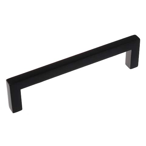 GlideRite 5-inch Matte Black Solid Square Bar Pull Handle (Pack of 10)