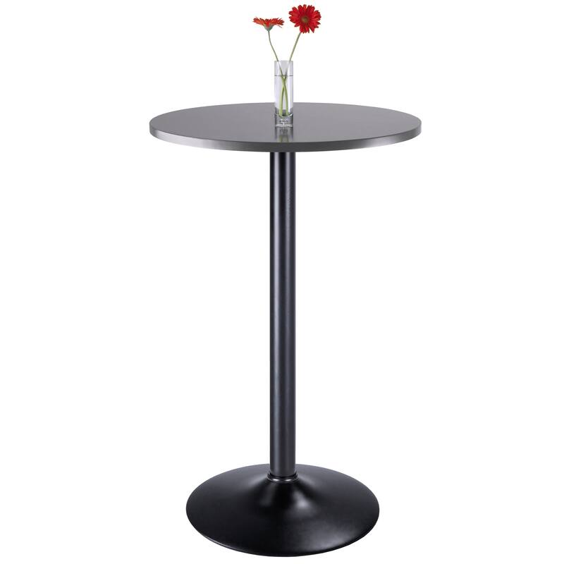 Porch & Den Alki Black/Slate Grey Finish Bar Height Pub Table - N/A