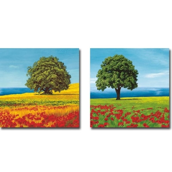 Albero Sul Mare (Tree Near the Sea) I & II by Giorgio Arnolfi 2-piece Gallery Wrapped Canvas Giclee Art Set (Ready to Hang)