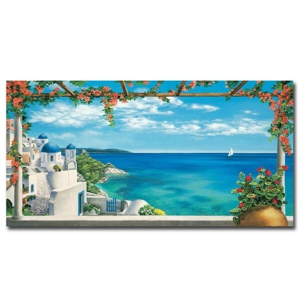 Village in Greece by Robert Dominguez Gallery Wrapped Canvas Giclee Art (18 in x 36 in, Ready to Hang). Opens flyout.