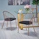 preview thumbnail 1 of 19, Doane Velvet Cushion Stainless Steel Dining Chairs (Set or 2) by Christopher Knight Home