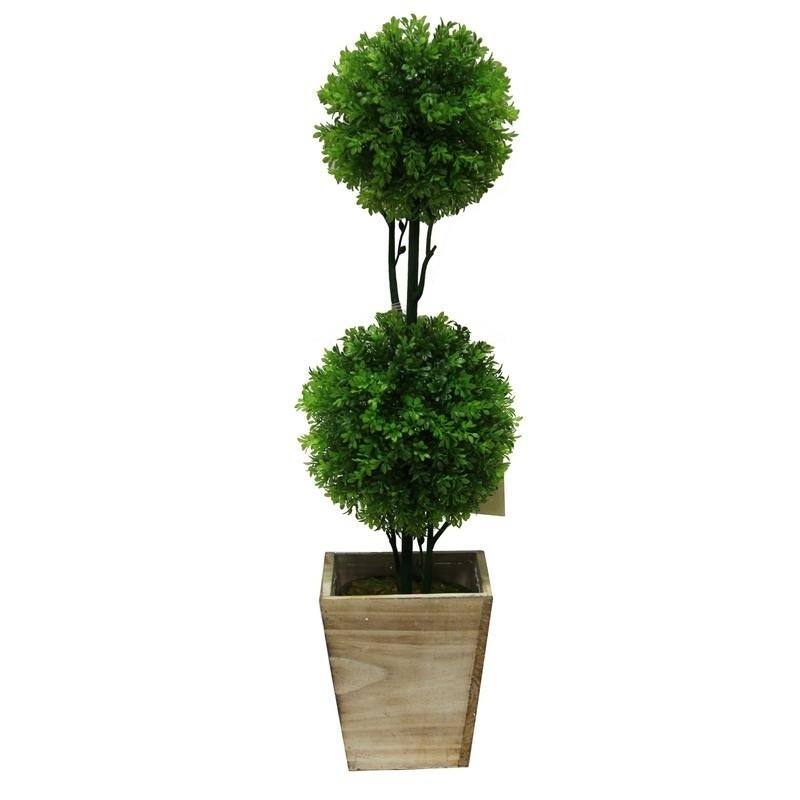 Set of 3 Contemporary square wood pot/planter with liner