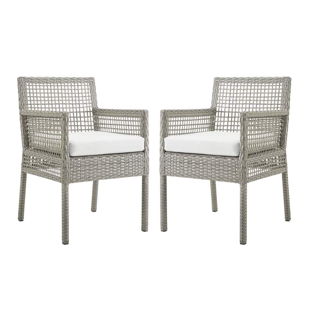 Havenside Home Golovin Dining Armchair Patio Wicker Rattan Set of 2